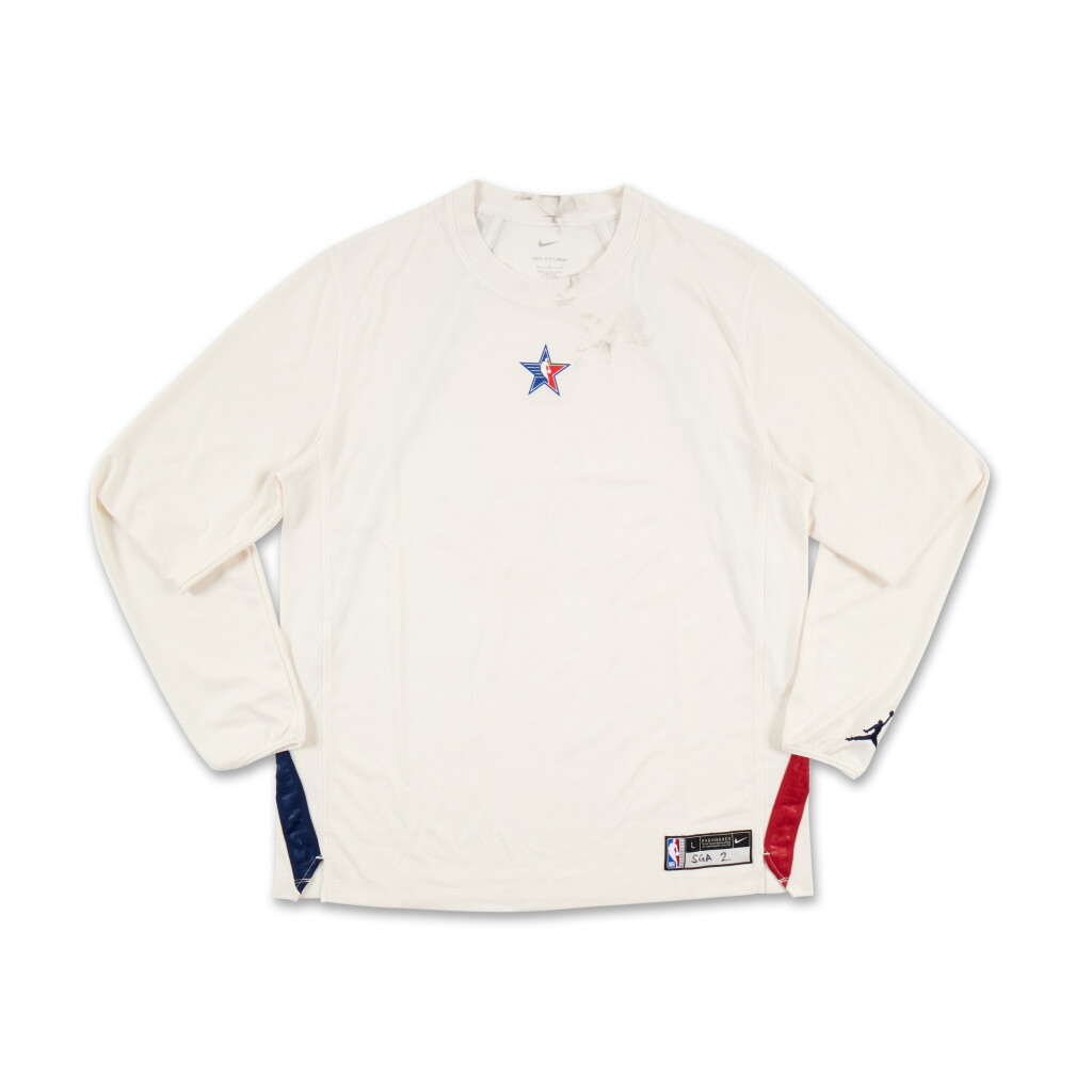 View full screen - View 1 of Lot 63. Shai Gilgeous-Alexander Game Worn ‘NBA All-Star Game’ Shooting Shirt .