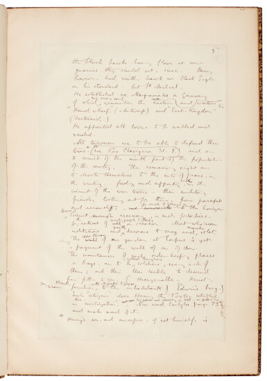 View full screen - View 1 of Lot 134. John Ruskin | Autograph manuscript notes on Frederick the Great, c.1866.