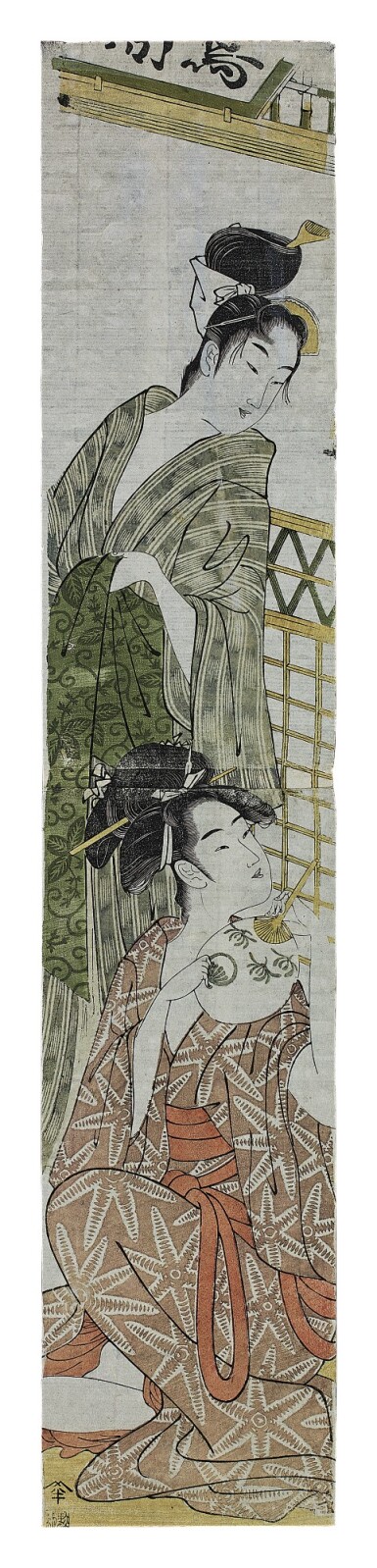 View full screen - View 1 of Lot 1. ATTRIBUTED TO KITAGAWA UTAMARO (1754–1806) TWO BEAUTIES, EDO PERIOD (LATE 18TH CENTURY).