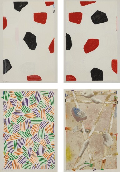 View full screen - View 1 of Lot 217. JASPER JOHNS | FOUR PANELS FROM UNTITLED 1972 (ULAE 149).