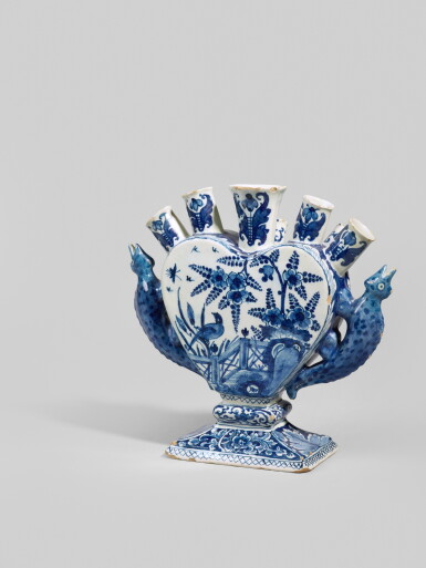 View full screen - View 1 of Lot 142. A Dutch Delft Blue and White Flower Vase, circa 1700-10.