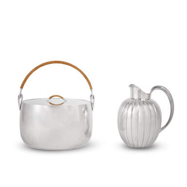 View full screen - View 1 of Lot 185. A Danish Silver Ice Pail and Water Pitcher, Georg Jensen Silversmithy, Copenhagen, 1945-1977.