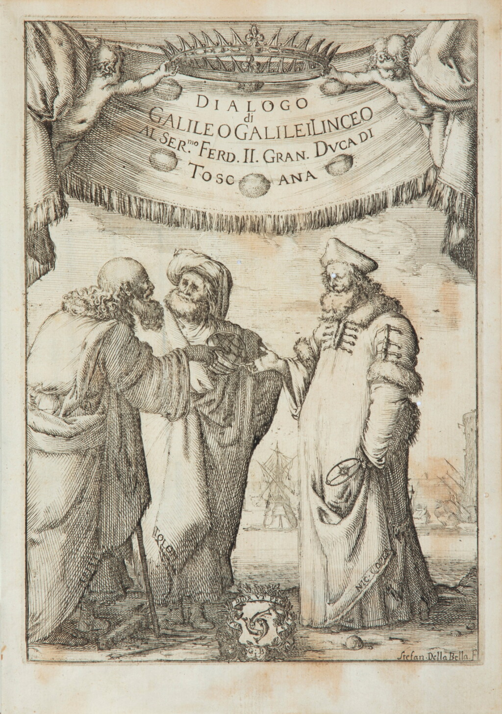View full screen - View 1 of Lot 8. Dialogo di Galileo Galilei... Florence, 1632. In-4. Édition originale, en vélin de l'époque, de ce texte phare..