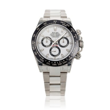 View full screen - View 1 of Lot 95. Reference 116500 Daytona | A stainless steel automatic chronograph wristwatch with bracelet and ceramic bezel, Circa 2020 | 勞力士 116500 型號 Daytona | 精鋼自動上鏈計時鍊帶腕錶配陶瓷錶圈,約2020年製.