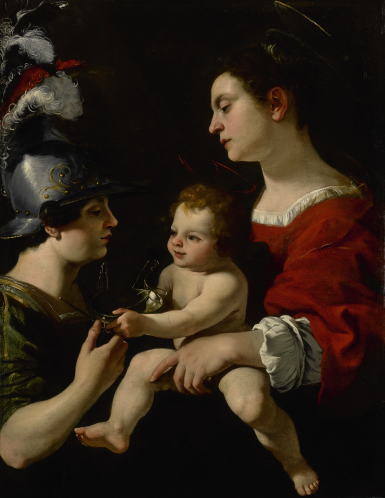 View full screen - View 1 of Lot 32. RUTILIO MANETTI | THE VIRGIN AND CHILD WITH SAINT MICHAEL.