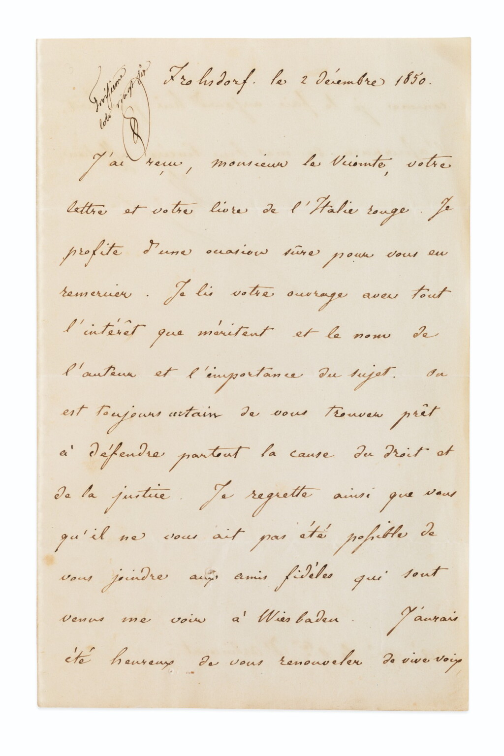 View full screen - View 1 of Lot 44. L'Étrangère. Paris, 1825. 2 vol. in-8. Exemplaire aux armes du dernier prince de Condé. Edition originale..