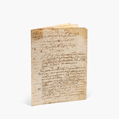View full screen - View 1 of Lot 39. Rare manuscrit autographe signé de la préface dédicatoire de "El Cardenal de Belen" (le cardinal de Bethléem), pièce composée en 1610..