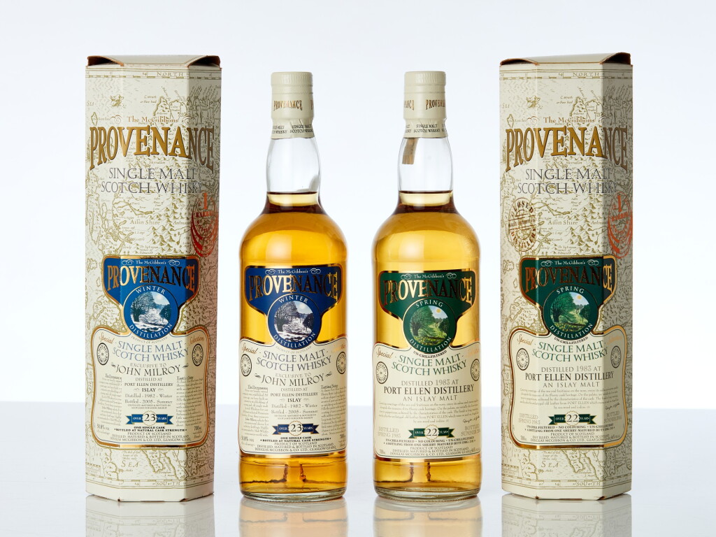 View full screen - View 1 of Lot 7636. Port Ellen Provenance 23 Year Old 51.8 abv 1982 (1 BT70) & Port Ellen Provenance 22 Year Old Cask #DMG 2102 51.8 abv 1983 (1 BT70).