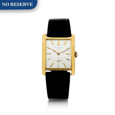 View full screen - View 1 of Lot 148. PATEK PHILIPPE | REFERENCE 2530 'CURVED TANK' A YELLOW GOLD RECTANGULAR WRISTWATCH, MADE IN 1967.