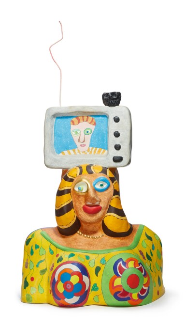 View full screen - View 1 of Lot 244. NIKI DE SAINT-PHALLE | T.V. ON THE BRAIN.