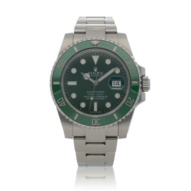 View full screen - View 1 of Lot 3. 'Hulk' Submariner, Ref. 116610LV Stainless steel wristwatch with date and bracelet Circa 2014.