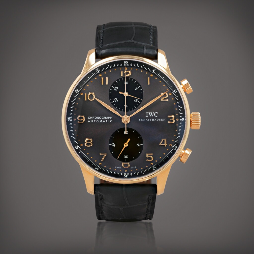 View full screen - View 1 of Lot 471. Portugieser, reference 3714 Montre bracele chronographe en or rose | Pink gold chronograph wristwatch Vers 2010 | Circa 2010.
