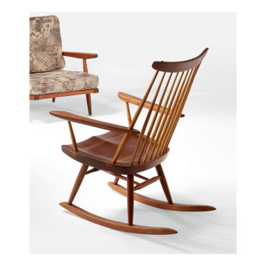 View full screen - View 1 of Lot 247. GEORGE NAKASHIMA | "HOST NEW CHAIR" ROCKER.