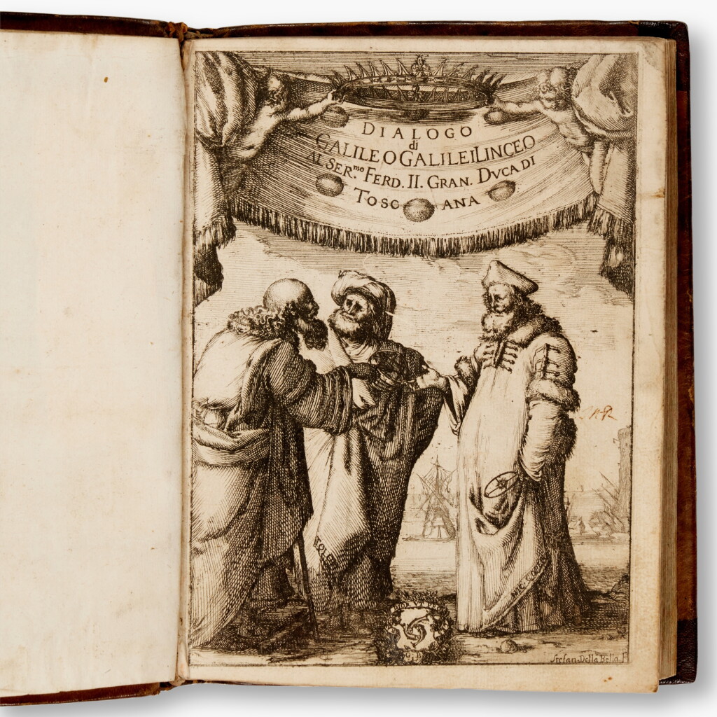 View full screen - View 1 of Lot 55. Galilei, Galileo | Dialogo …, Florence, 1632, first edition of Galileo's celebrated exposition and proof of the Copernican system.