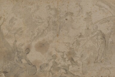 View full screen - View 1 of Lot 198. Figures overlooked by Deities.