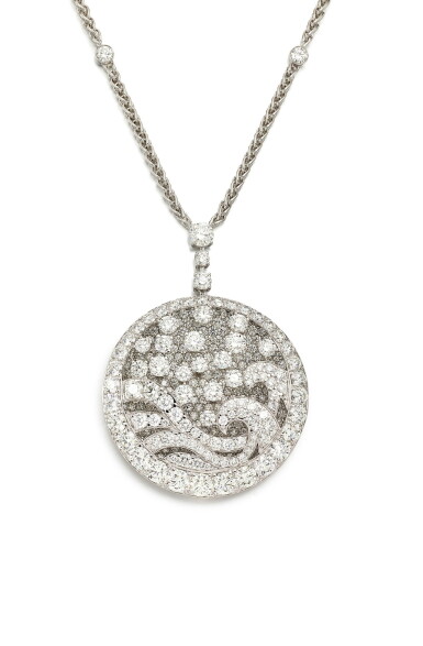 View full screen - View 1 of Lot 1650. 'Diamond On Diamond' Diamond Pendent Necklace | 格拉夫 | 'Diamond On Diamond' 鑽石項鏈.