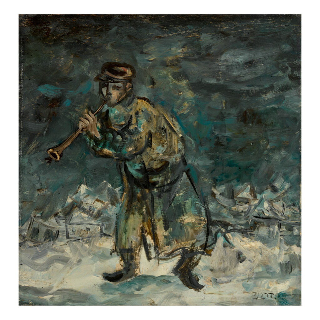 View full screen - View 1 of Lot 76. YOSL BERGNER | CLARINETIST IN THE SNOW.