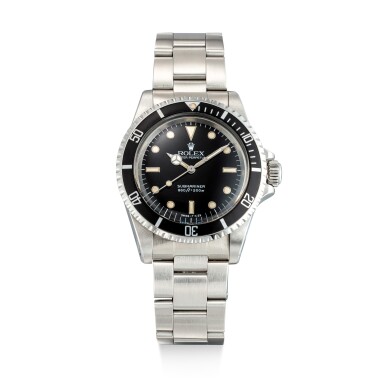 View full screen - View 1 of Lot 851. ROLEX | SUBMARINER, REFERENCE 5513 A STAINLESS STEEL WRISTWATCH WITH BRACELET AND "SPIDER WEB" DIAL, CIRCA 1986.