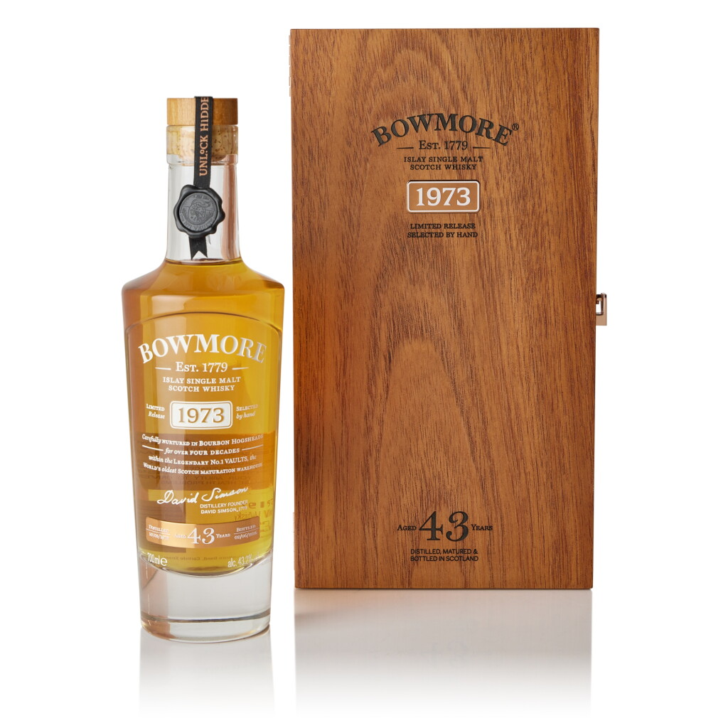 View full screen - View 1 of Lot 6095. Bowmore 43 Year Old 43.2 abv 1973 (1 BT70).