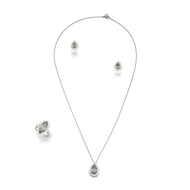 View full screen - View 1 of Lot 263. Suite of Colored Diamond and Diamond Jewels.