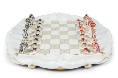 View full screen - View 1 of Lot 418. A RARE MEISSEN 'SEA LIFE' CHESS SET, CIRCA 1925.