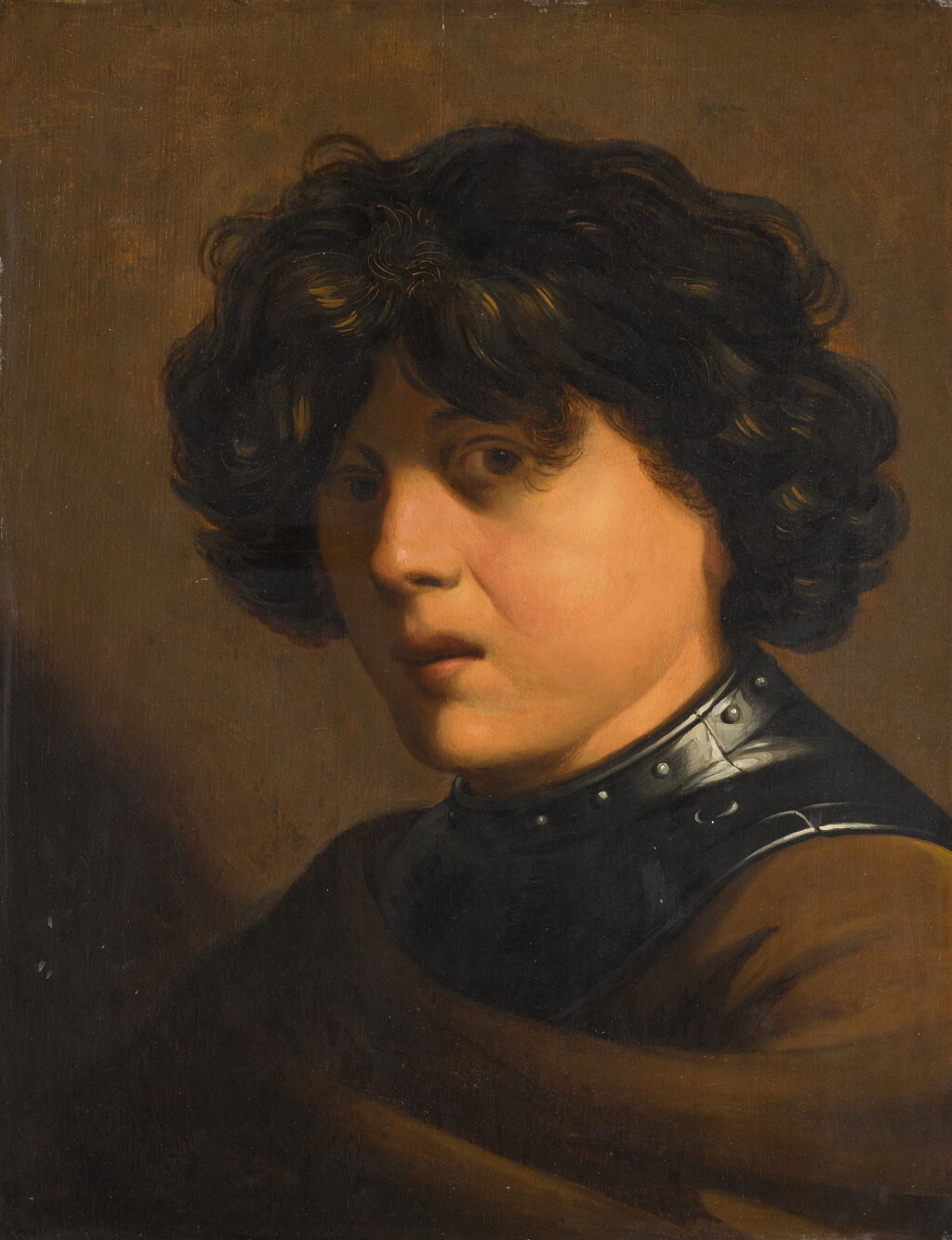 View full screen - View 1 of Lot 119. Portrait of a boy, head and shoulders, wearing a gorget.