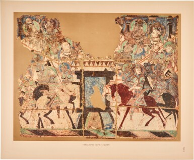 View full screen - View 1 of Lot 69. Albert von Le Coq | Die Buddhistische Spätantike in Mitteklasien…, Berlin, 1924, 7 volumes in all (6 volumes, plus the scarce "Atlas zu den Wandmalereien" housed in cloth portfolio).