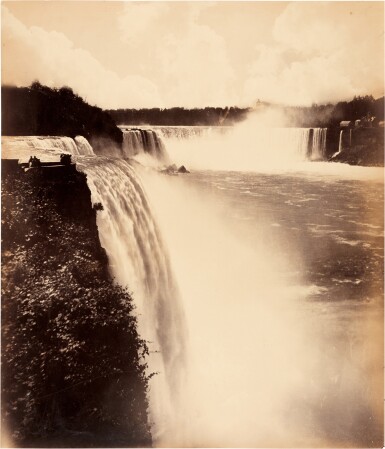 View full screen - View 1 of Lot 160. North America | Album of mammoth photographs of the Niagara Falls and suspension bridge, circa. 1880s.
