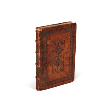 View full screen - View 1 of Lot 1859. Vegetius, De re militari, Paris, 1515, brown morocco with oxidised tooling.