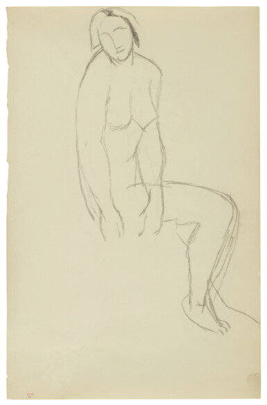 View full screen - View 1 of Lot 62. Femme nue assise de trois quarts.