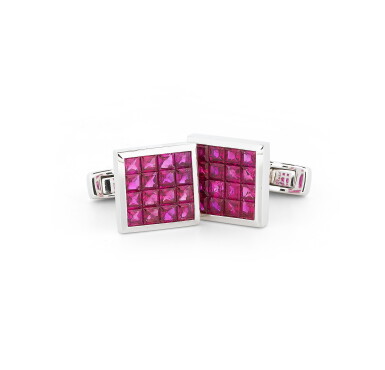 View full screen - View 1 of Lot 64. GRAFF | PAIRE DE BOUTONS DE MANCHETTE RUBIS | PAIR OF RUBY CUFFLINKS.