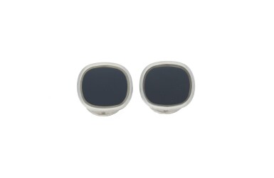 View full screen - View 1 of Lot 120. PATEK PHILIPPE | REFERENCE 9002, BLUE ELLIPSE A PAIR OF WHITE GOLD CUFFLINKS, CIRCA 1985.