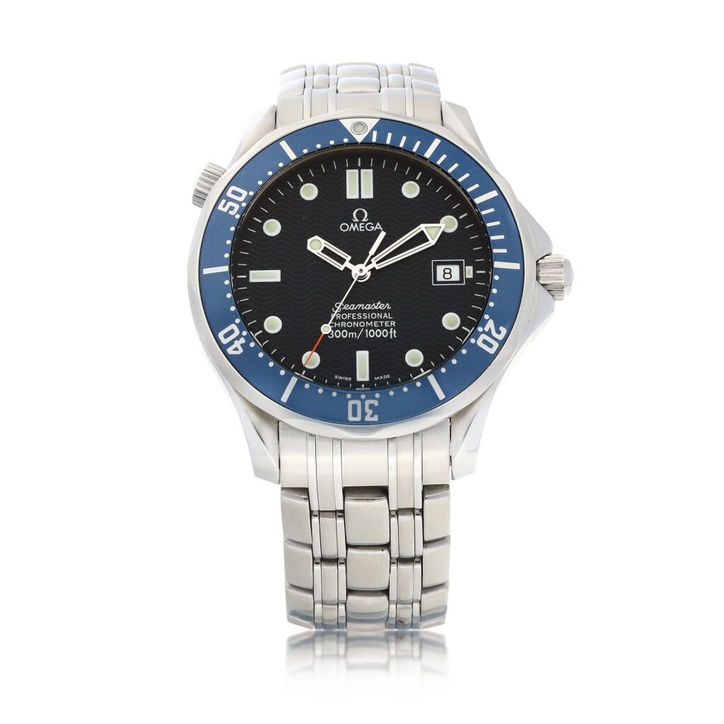 View full screen - View 1 of Lot 9222. Omega | Seamaster, Reference 168.1623, A stainless steel wristwatch with date and bracelet, Circa 2000 | 歐米茄 | 海馬系列 型號168.1623 精鋼鏈帶腕錶,備日期顯示,約2000年製.