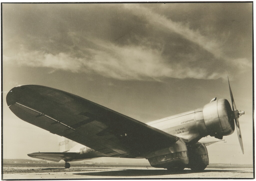 View full screen - View 1 of Lot 59. MARGARET BOURKE-WHITE | TWA AIRPLANE ON THE TARMAC.