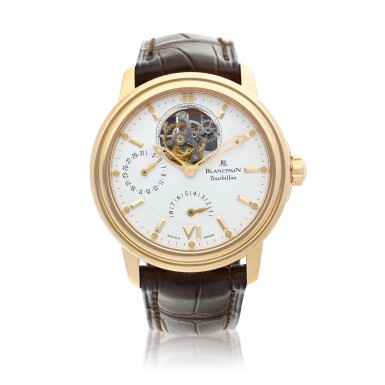 View full screen - View 1 of Lot 58. Reference 2125-3618-53 Léman Tourbillon A pink gold automatic tourbillon wristwatch with date and power reserve indication, Circa 2000.