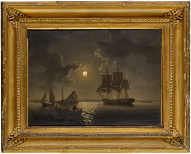 View full screen - View 1 of Lot 19. Fishing by moonlight in an estuary.