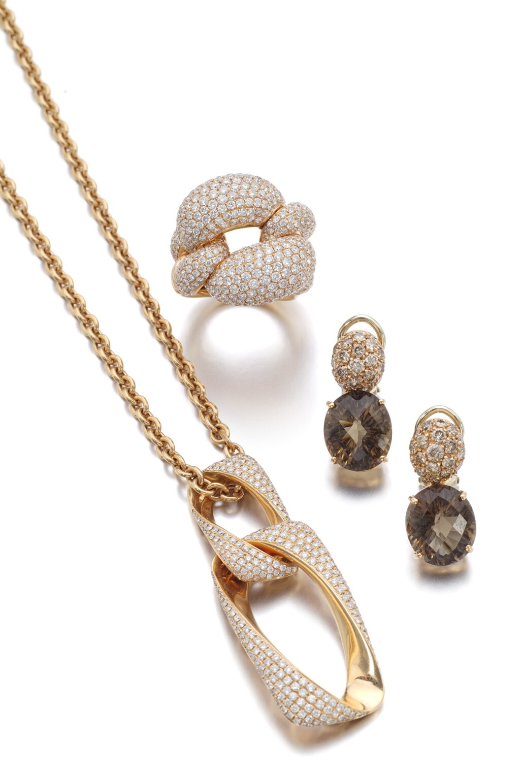 View full screen - View 1 of Lot 139. COLLECTION OF GEM SET AND DIAMOND JEWELS.
