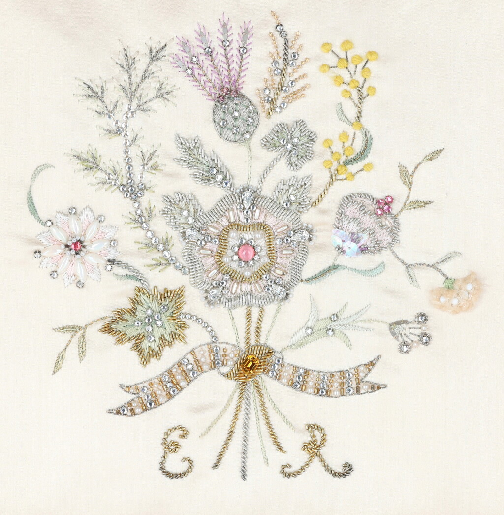 View full screen - View 1 of Lot 622. Embroidery Sample for the Coronation Dress of Queen Elizabeth II.