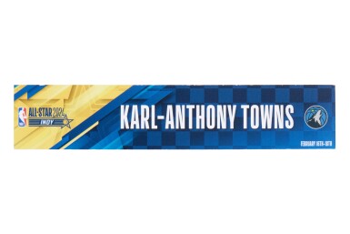 View full screen - View 1 of Lot 81. Karl-Anthony Towns ‘NBA All-Star Game’ Locker Room Nameplate .