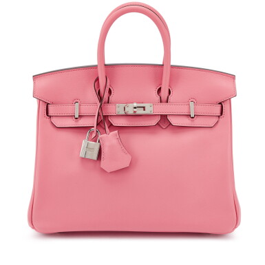 View full screen - View 1 of Lot 650. Rose Azalee Swift Birkin 25 Palladium Hardware, 2020.
