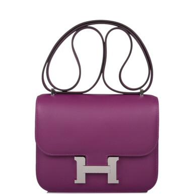 View full screen - View 1 of Lot 67. Anémone Evercolor Leather Mini Constance 18 Palladium Hardware, 2020.