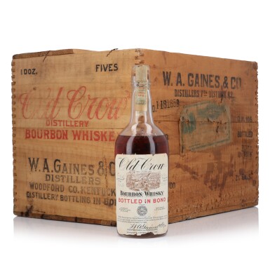 View full screen - View 1 of Lot 764. Old Crow Bourbon Bottled In Bond 100 Proof 1912 (1 Bottle 1/5 Gallon).