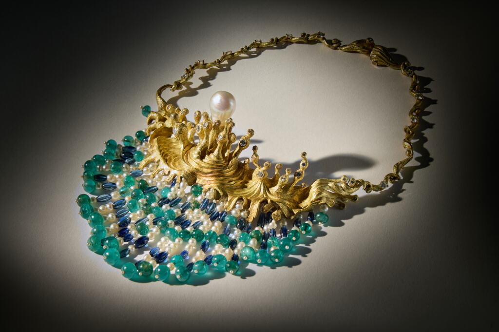 View full screen - View 1 of Lot 11. Swirling Sea Necklace.