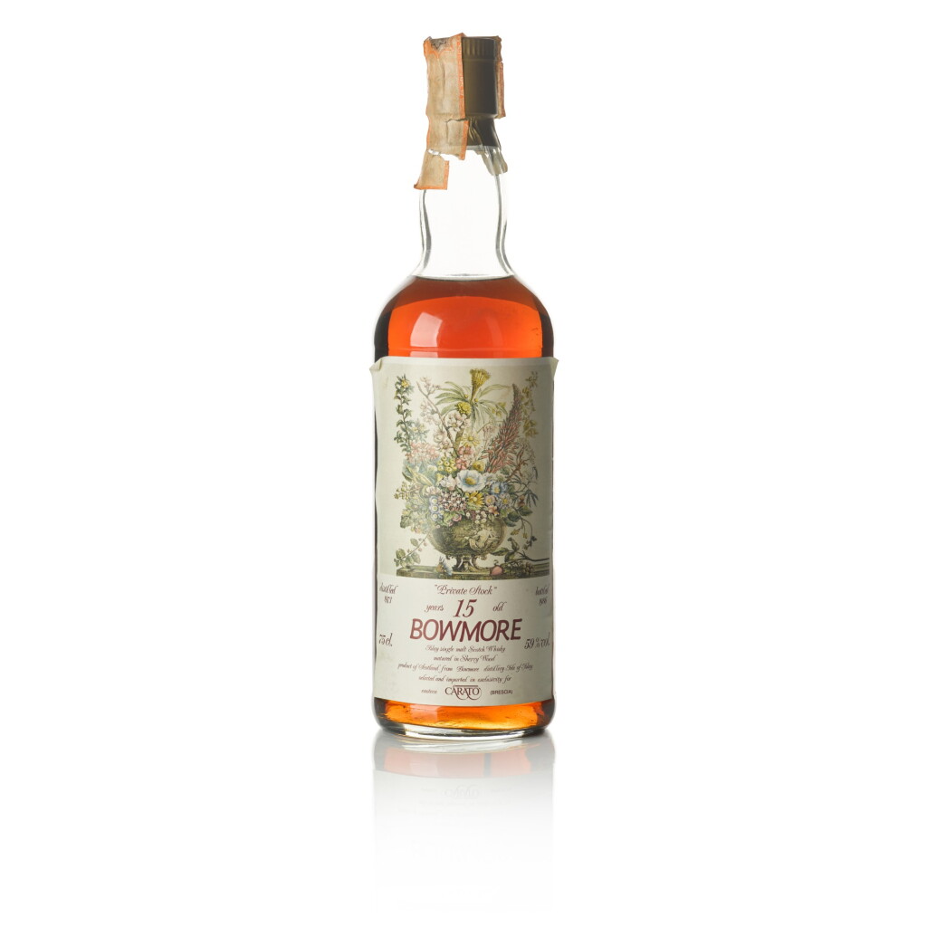 View full screen - View 1 of Lot 229. Bowmore Carato "Private Stock" 15 Year Old 59.0 abv 1973.