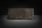 A group of four impressed gray pottery tomb tiles, Western Han dynasty