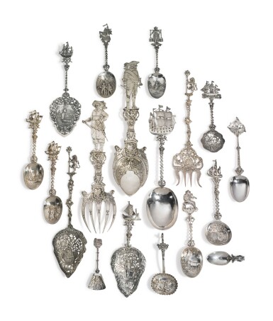 View full screen - View 1 of Lot 339. A Group of Continental Silver Decorative Servers, Dutch, German, and Italian, Circa 1900.