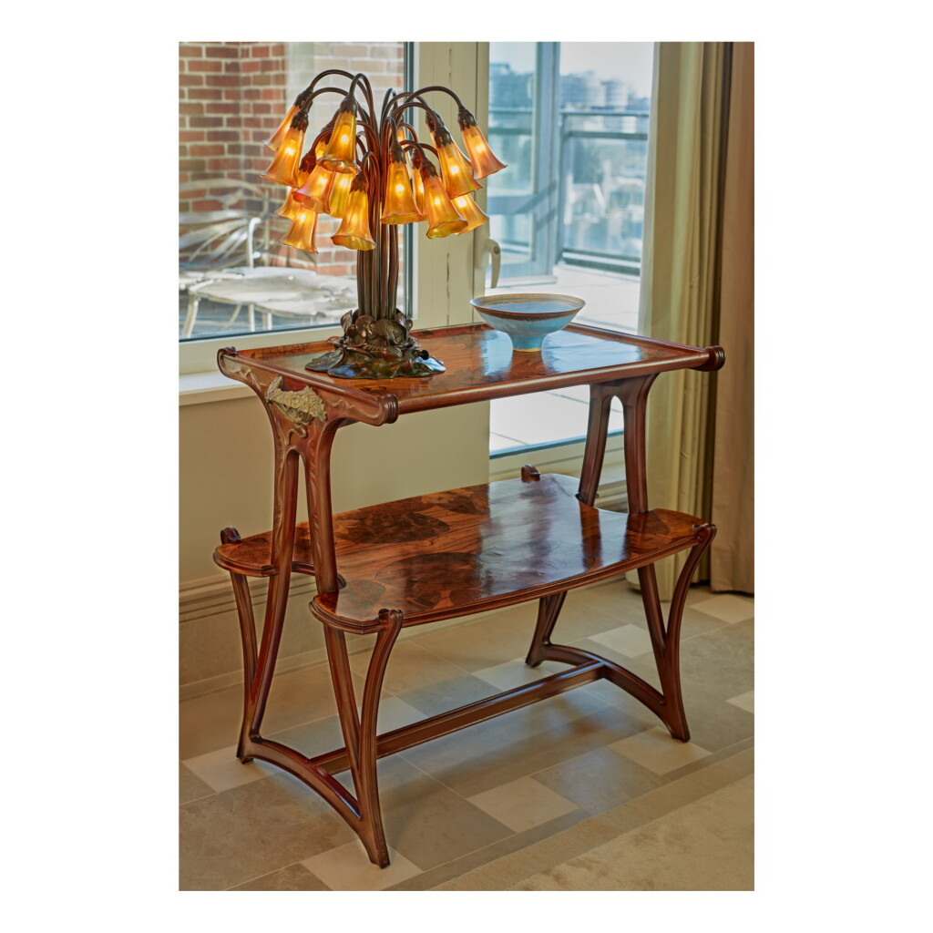 View full screen - View 1 of Lot 89. "Butomées" Two-Tiered Tea Table.