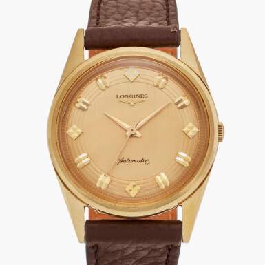 View full screen - View 1 of Lot 167. Reference 2343-I9AS | A yellow gold automatic wristwatch, Circa 1960.