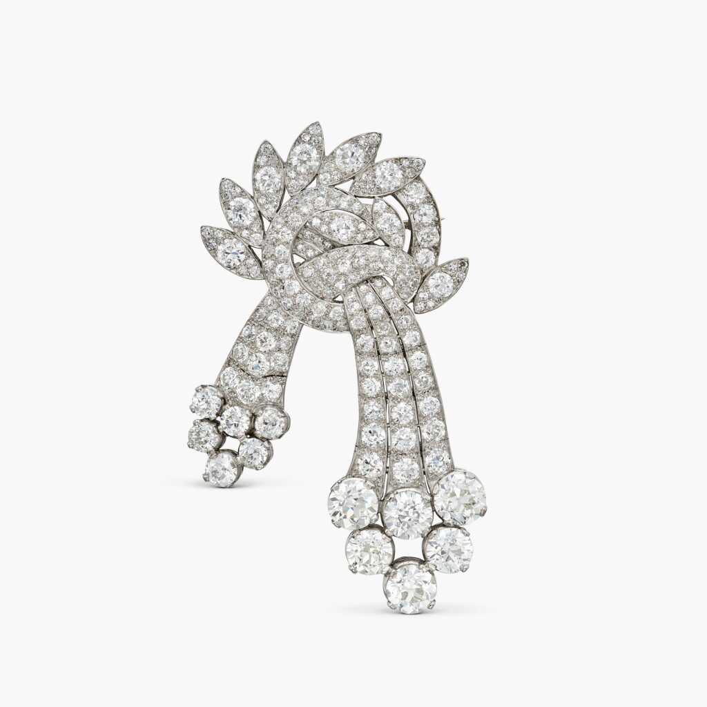 View full screen - View 1 of Lot 308. Diamond Pendant-Brooch .