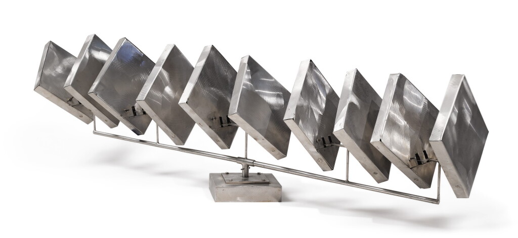 View full screen - View 1 of Lot 213. GEORGE RICKEY | HORIZONTAL COLUMN OF TEN SQUARES.